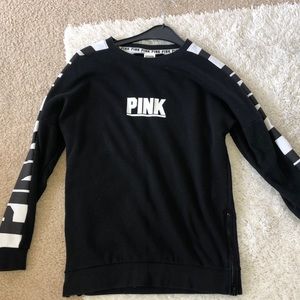pink black sweater long sleeve